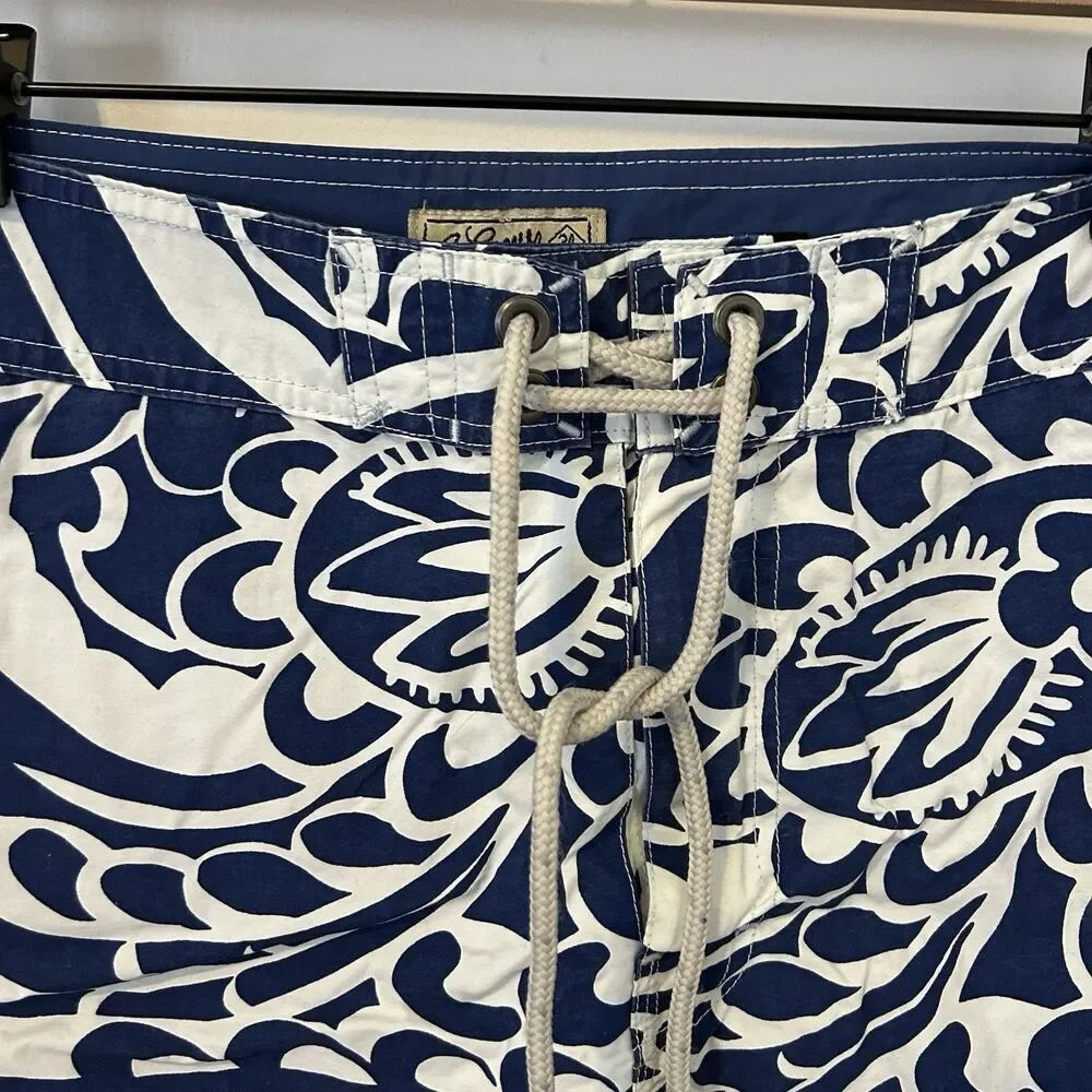 MEN'S SWIM TRUNKS: J.Crew The Original Longboard Solid Navy Surf Board Shorts 34